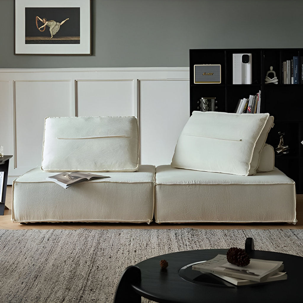 Liam Modular Linen 2-Seater Sofa Modern Style Living Room Cozy Contemporary Interior