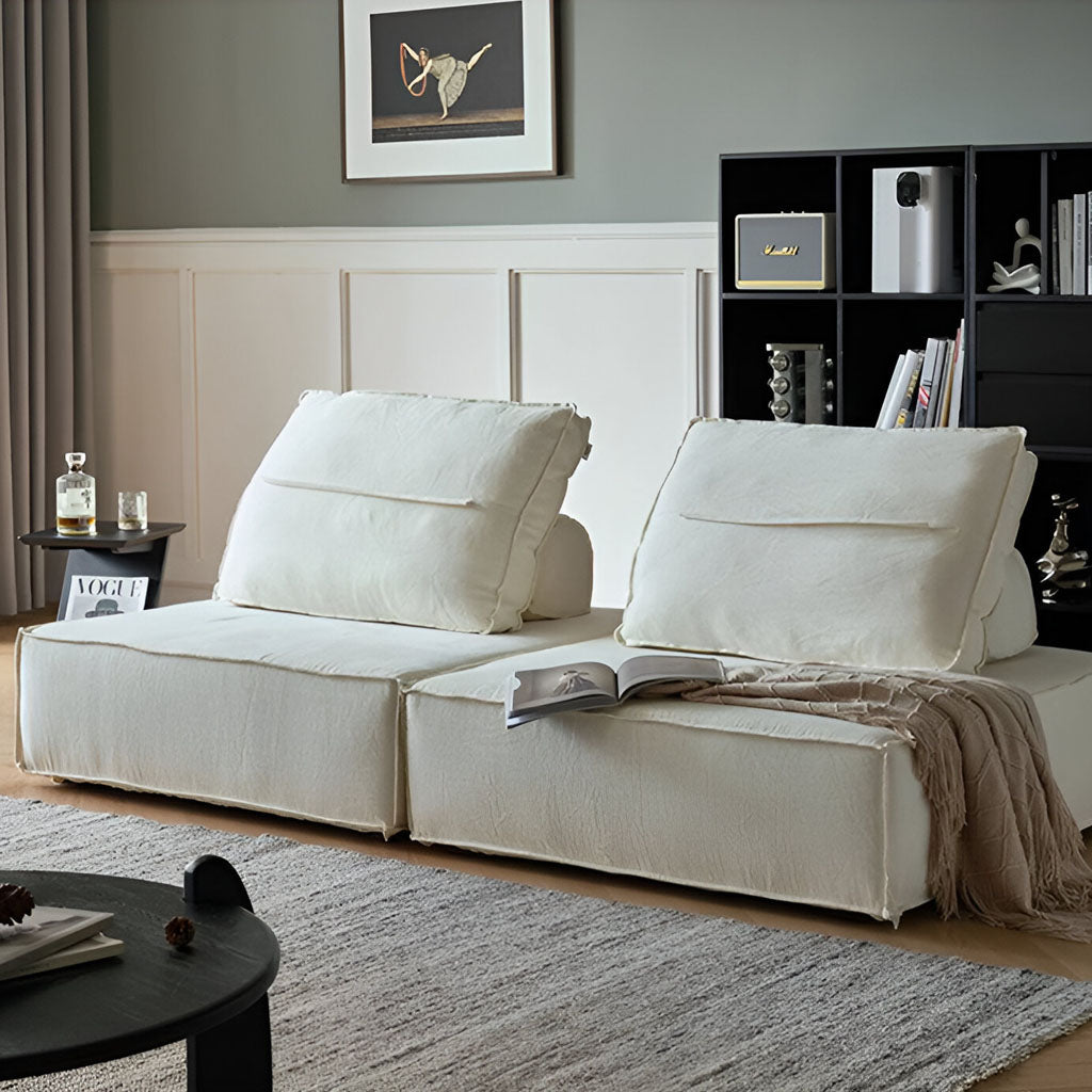 Liam Modular Linen Sofa Modern Style Living Room Contemporary Interior