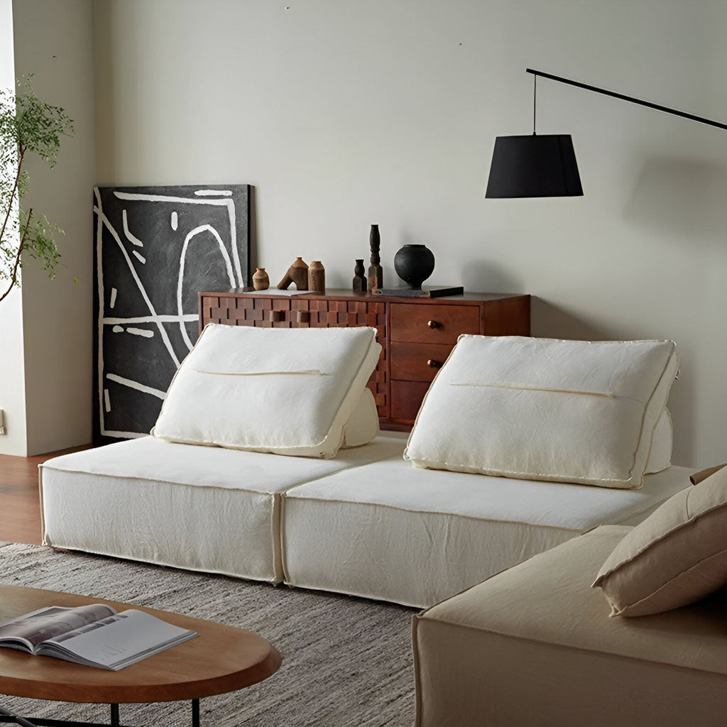 Liam Modular Linen 2-Seater Sofa Modern Style Living Room Cozy Contemporary Interior