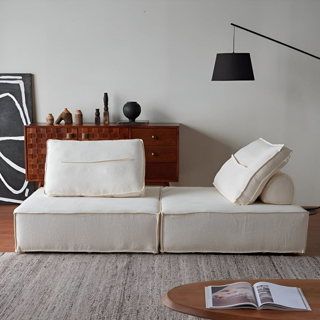 Liam Modular Linen 2-Seater Sofa Relaxing Modern Style Living Room Cozy Contemporary Interior