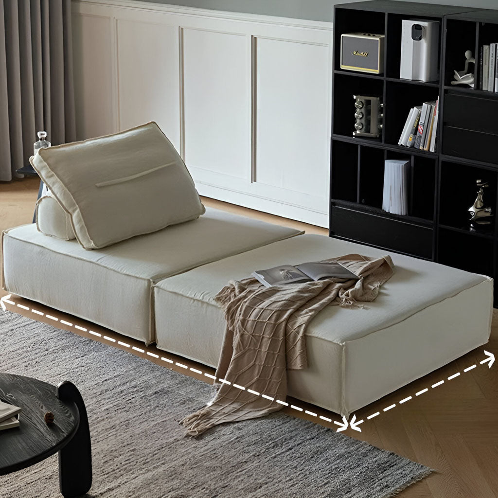 Liam Modular Linen Daybed Sofa Modern Style Living Room Cozy Contemporary Interior