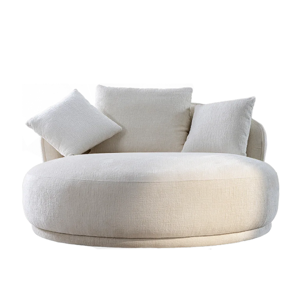 135cm round lounge sofa with soft upholstery