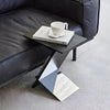 Magizh Side Table crafted in solid wood and metal stand, unique and modern style for living room.