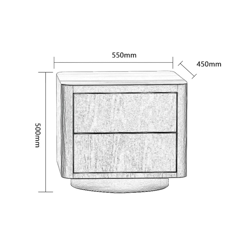 Milton Bedside Table Dimension