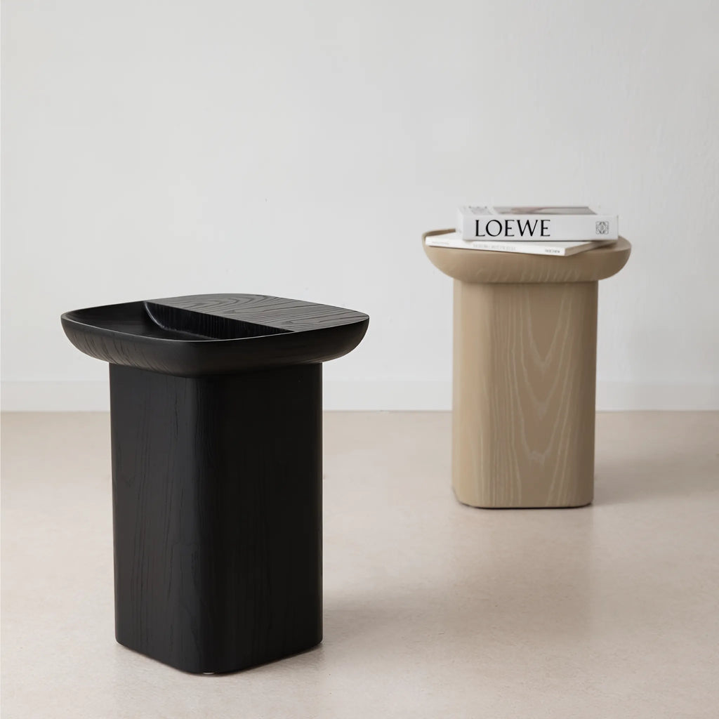 Minimalist ashwood side table with rounded edgesand sleek square top perfect for modern interiors
