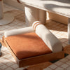 Modern pet modular bedding featuring playful geometric silhouette warm earthy colours birchwood Dual Tone