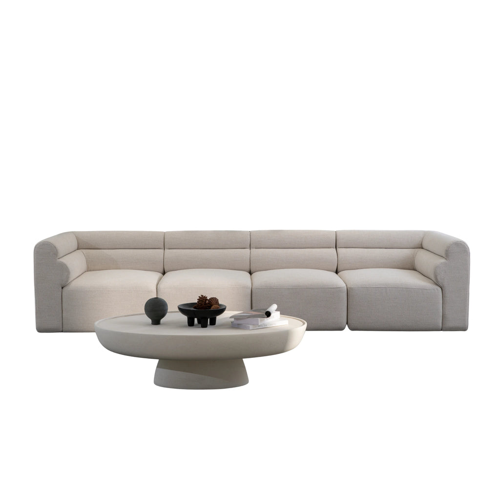 Modular clover shaped sofa with sculptural lines and plush comfort sleek_Unique Design
