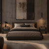 Monolith Bedside Table Matte Curved Carbon Steel Bedroom Urban Lifestyle