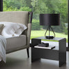 Monolith Bedside Table Matte Curved Carbon Steel Bedroom