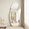 NOOR Frameless Standing Mirror Minimalist Organic Shape Footprint