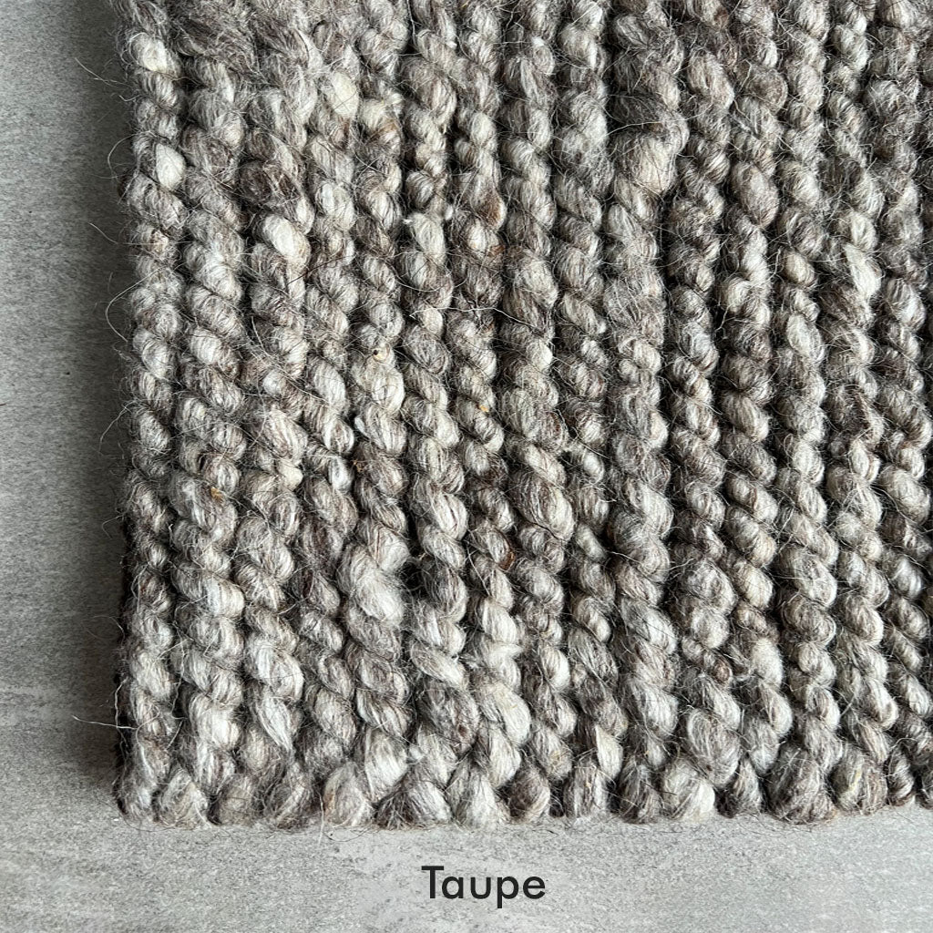 Handwoven Nelly Wool Rug Taupe Close Up