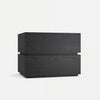 Oblo Bedside Table Black Double Drawer Thumb