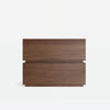 Oblo Bedside Table Walnut Double Drawer Thumb-Front