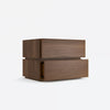 Oblo Bedside Table Walnut Double Drawer Thumb