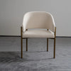 Opal Dining Armchair Antique Brushed Brass Linen Fabric Factory Photo Shot