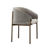Opal Dining Armchair Antique Brushed Brass Linen Fabric