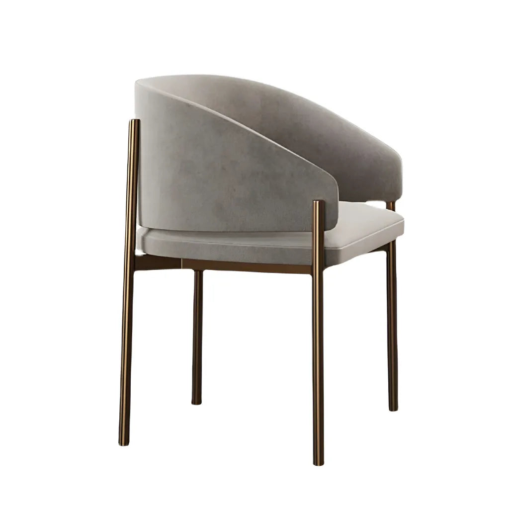 Opal Dining Armchair Antique Brushed Brass Linen Fabric