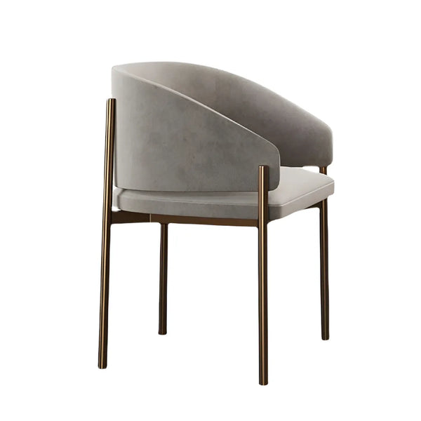 Opal Dining Armchair Antique Brushed Brass Linen Fabric