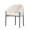 Opal Dining Armchair Black Frame Structure Linen Fabric