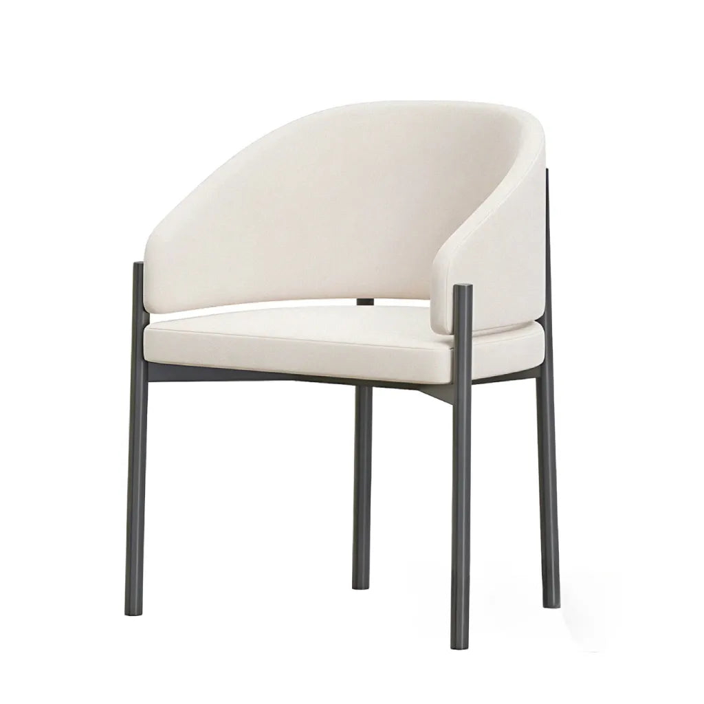 Opal Dining Armchair Black Frame Structure Linen Fabric