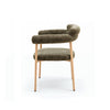 Ovello Dining Armchair Green Curved upholstere armrests Side View
