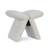 Modern upholstered accent stool with angled legs