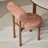 Modern PILLO Dining Chair in Terracotta-Linen Cushioned Seat and Rounded Backrest