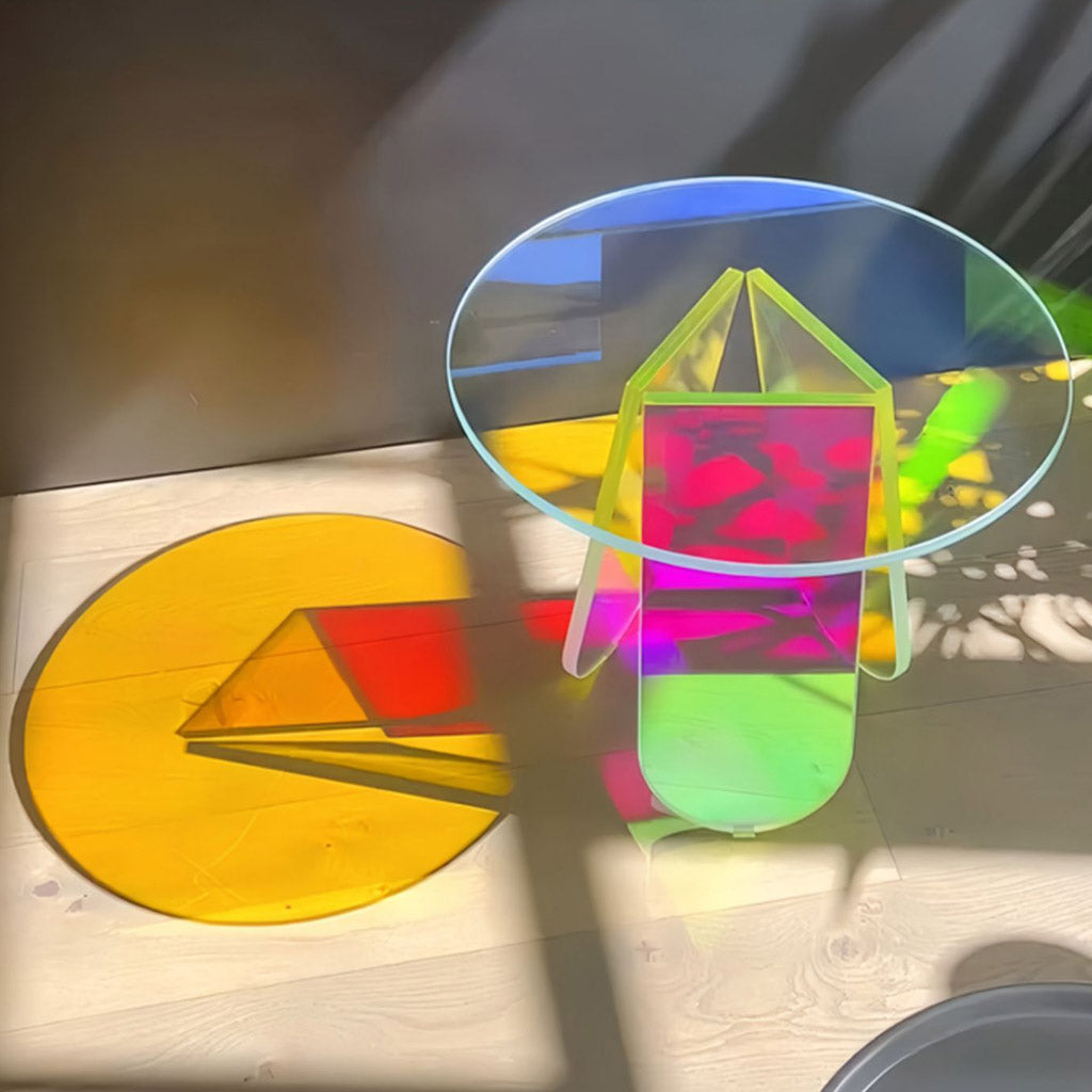 PLEXI Coffee Side Table Plexiglass Transparent Surface Light Reflections