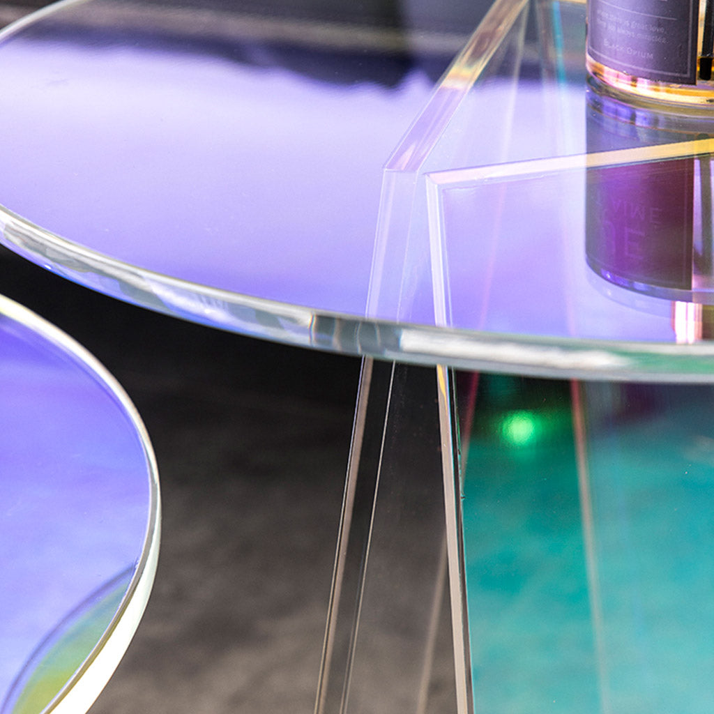 PLEXI Coffee Side Table Plexiglass Transparent Material Closeup