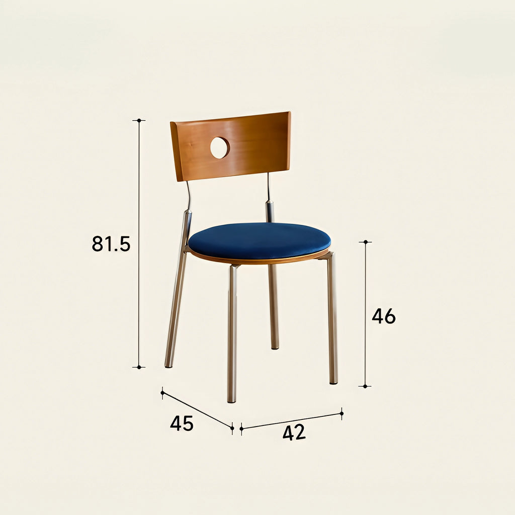 PORTO Dining Chair polished metal and a playful pop of upholstery in a distinctly characterful silhouette Dimension