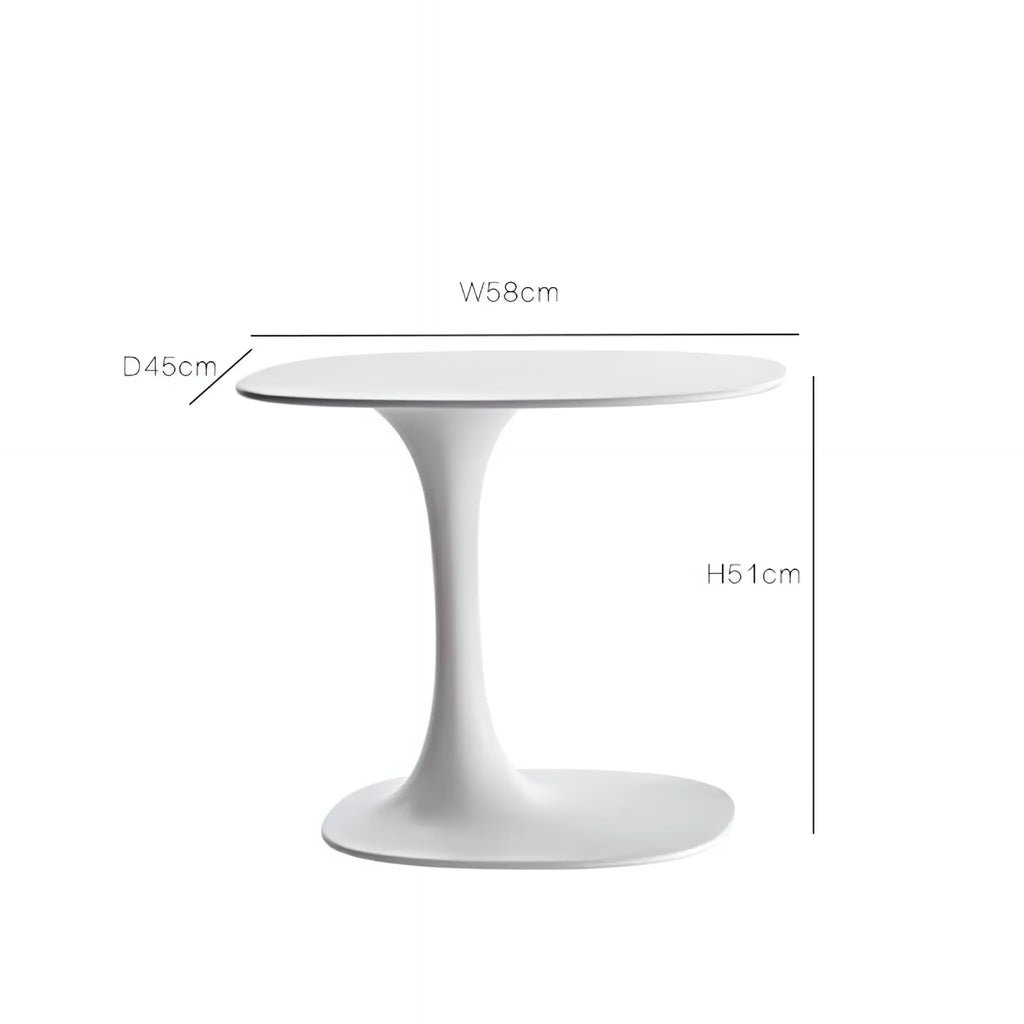 Pedro Side Table High Gloss Finish Modern Space Saving Matte White