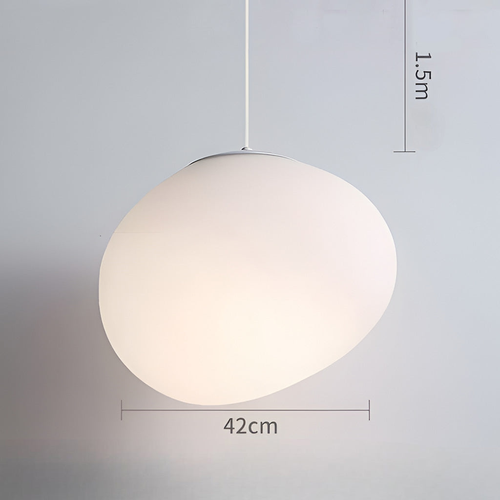 Extra large organic and minimalist pebble shape pendant lamp in 420mm diameter