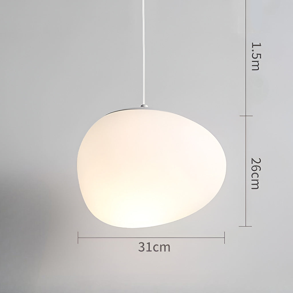 Large organic and minimalist pebble shape pendant lamp in 310mm diameter