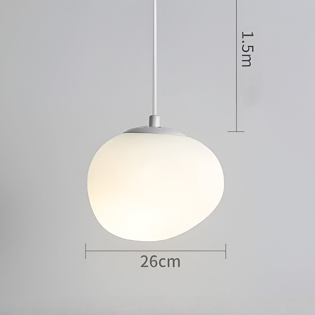 Medium organic and minimalist pebble shape pendant lamp in 260mm diameter