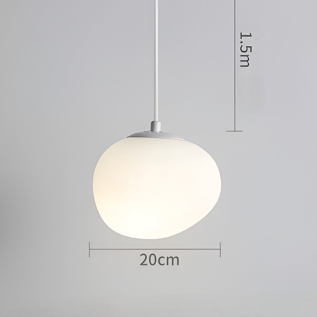 Small organic and minimalist pebble shape pendant lamp in 200mm diameter