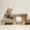 Pet Ladder Plywood Cocoa high density looped fleece fabric Modern Stable Support square silhouette