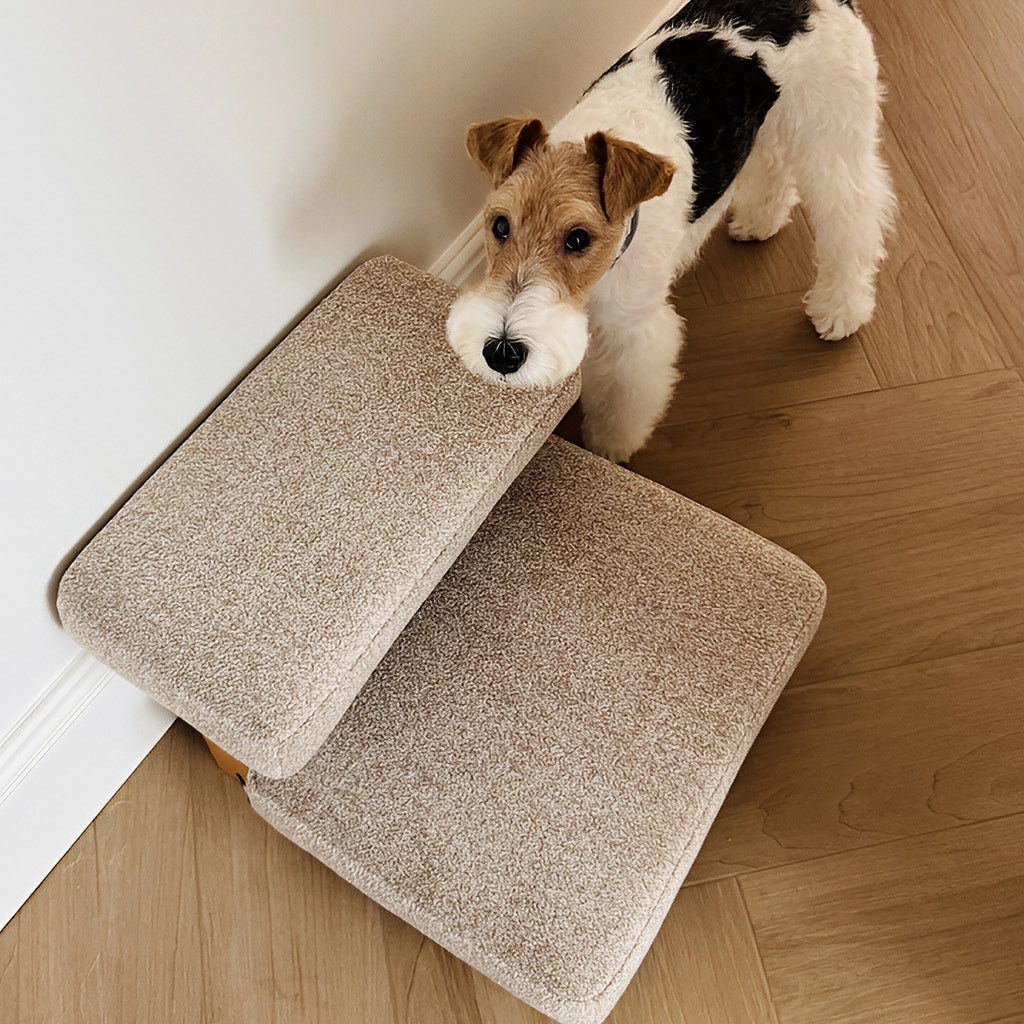 Pet Ladder Plywood Cocoa high density looped fleece fabric Modern Stable Support