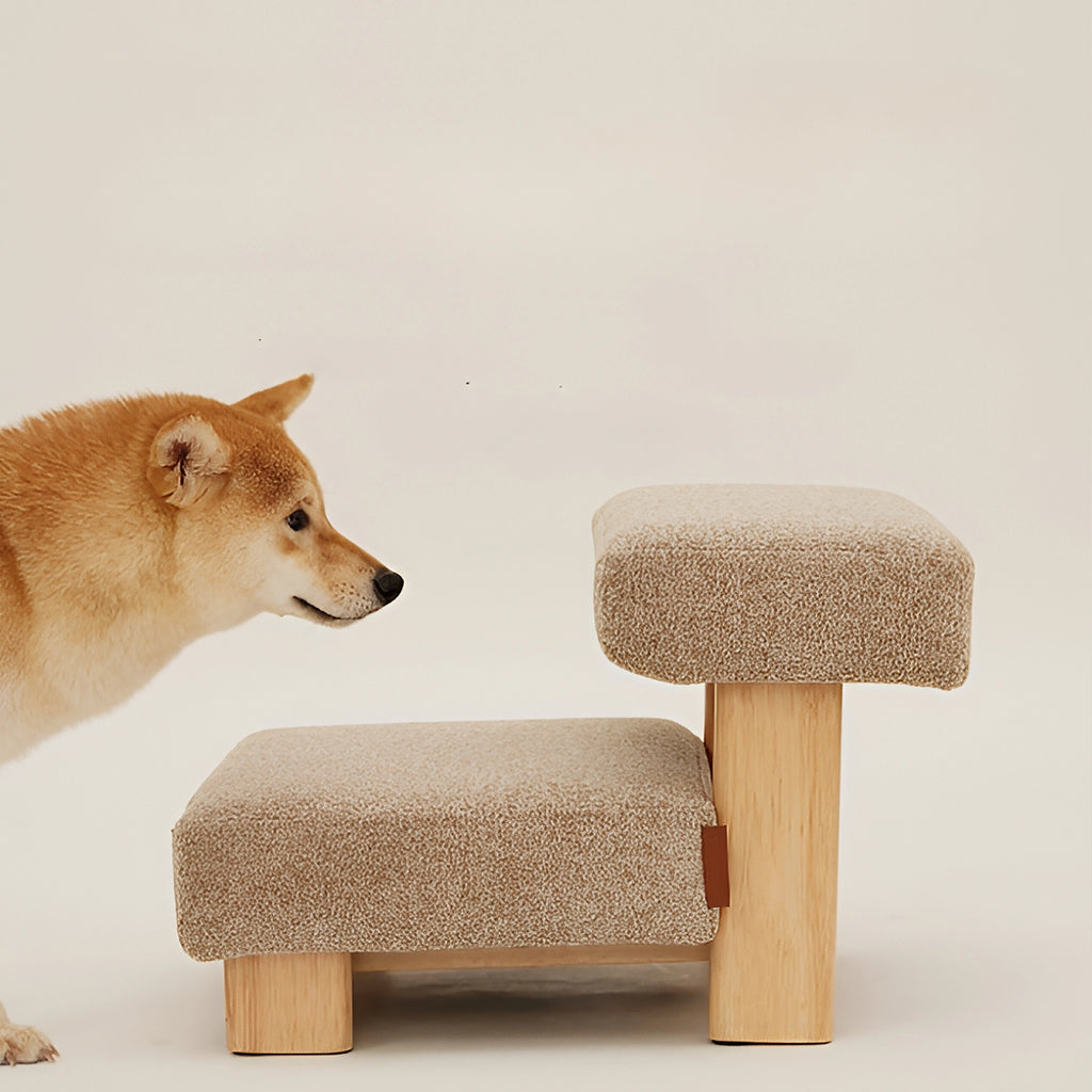 Pet Ladder Plywood Cocoa high density looped fleece fabric square silhouette