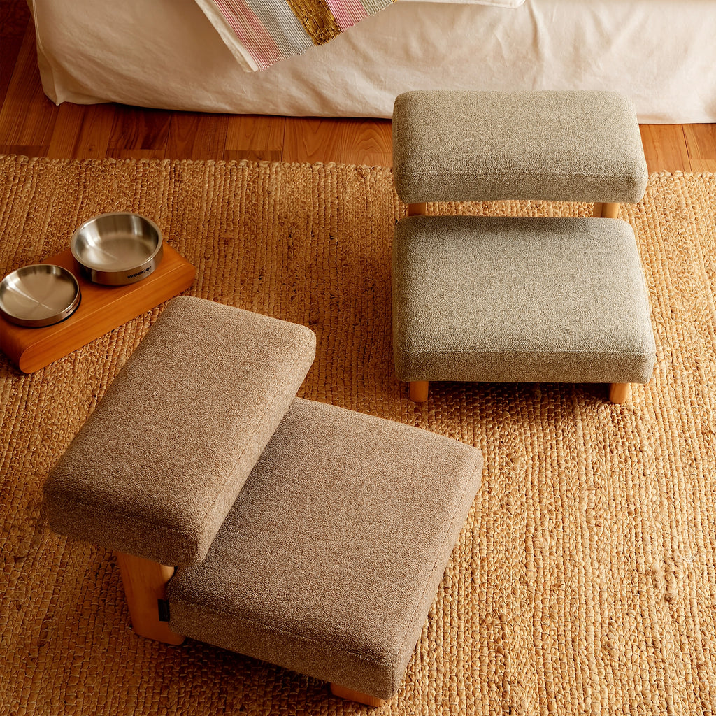 Pet Ladder Plywood Green Cocoa high density looped fleece fabric Modern Stable Support Texture