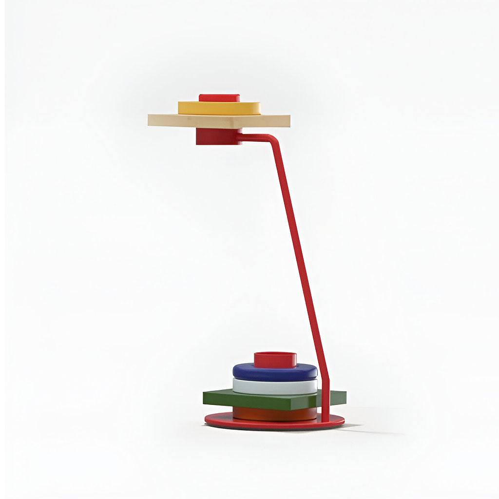 Playful geometry wooden table lamp