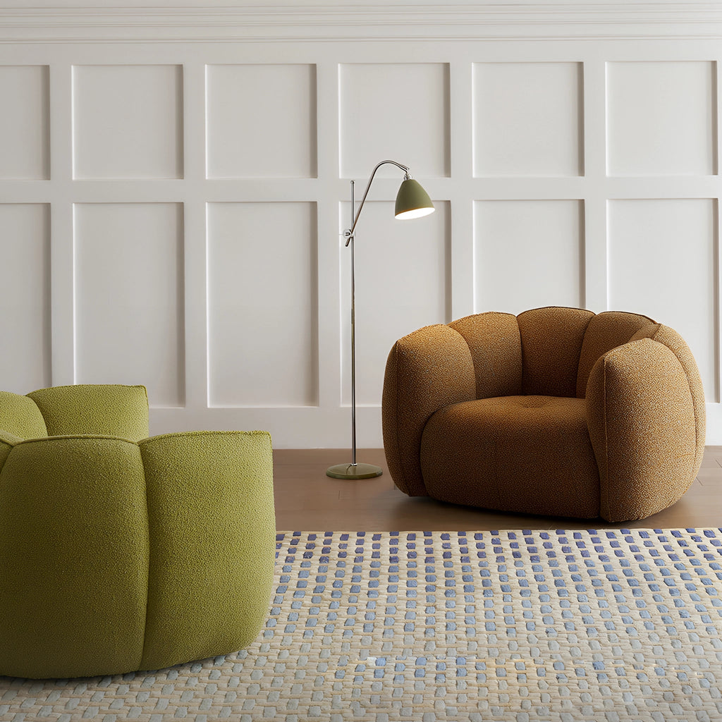 Pomera Lounge Chair Sculptural Accent Chair Boucle Colour Variant