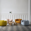 Pomera Lounge Chair Sculptural Accent Chair Melton Fabric Colour Variant