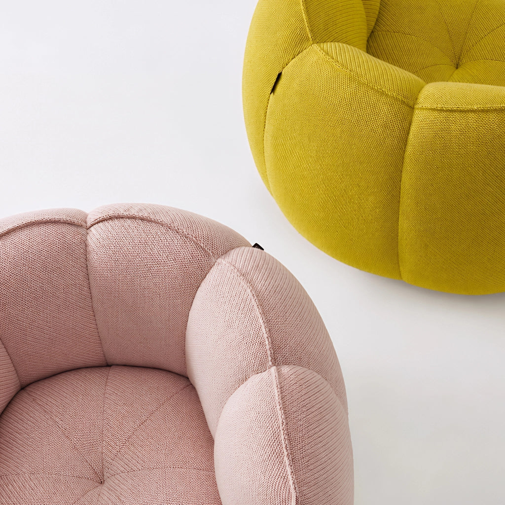 Pomera Lounge Chair Sculptural Accent Chair Melton Fabric