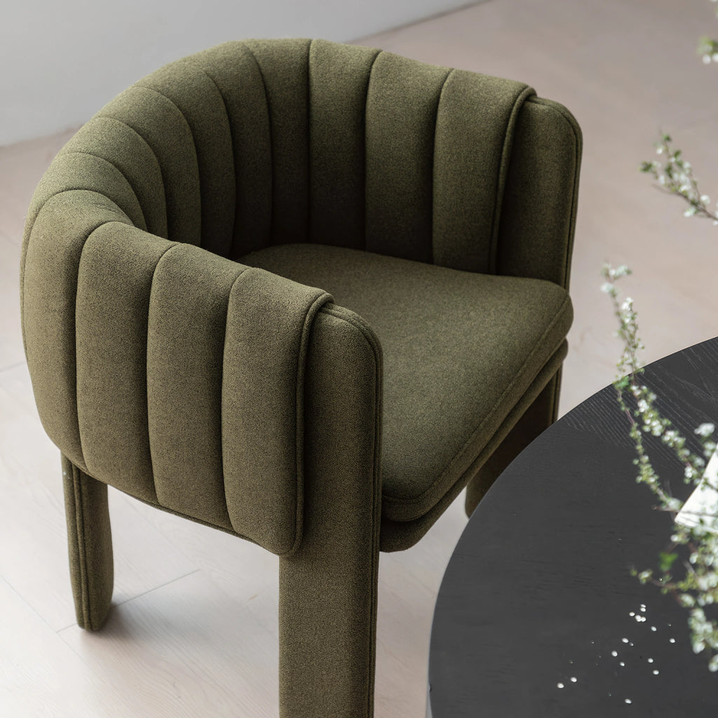 RIVELLE Dining Chair channel tufted upholstery Close Up
