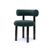 ROLO Dining Chair Mud Green generously rounded upholstered seat