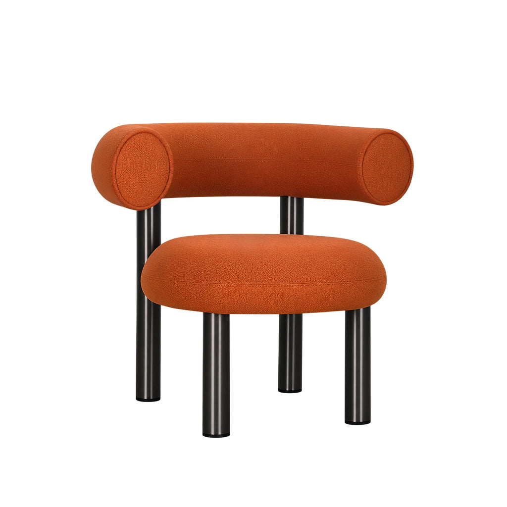 ROLO Lounge Chair Caramel rounded upholstered seat