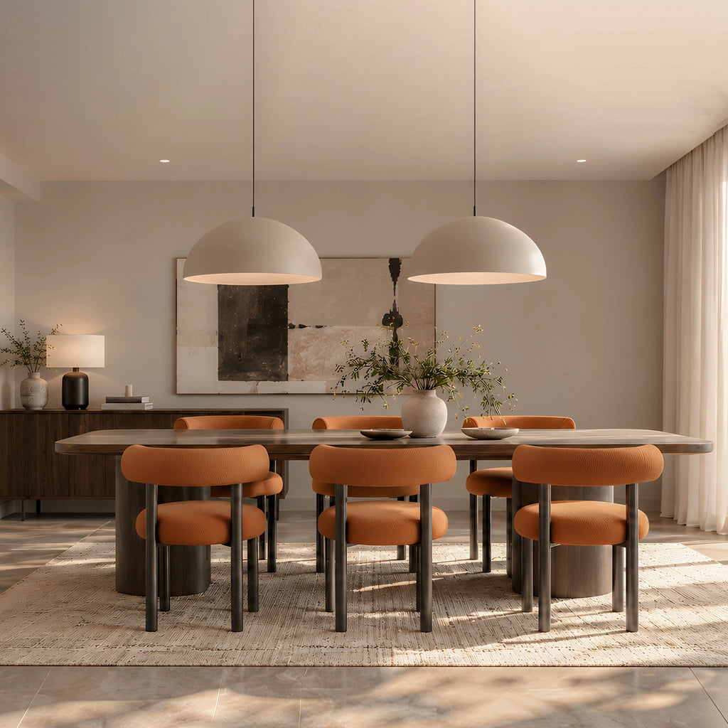 Rolo Dining Chair Mud Caramel Dining Set Lifestyle