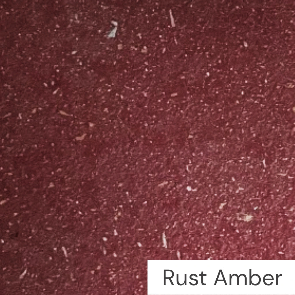 Micro-cement paint finishing on furniture and coffee table in rust amber texture