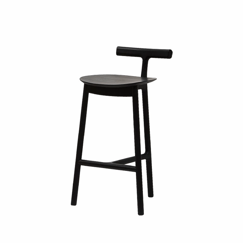 SPRUCE Kitchen Counter Stool in solid ash wood black finish stylist scandinavian furniture design