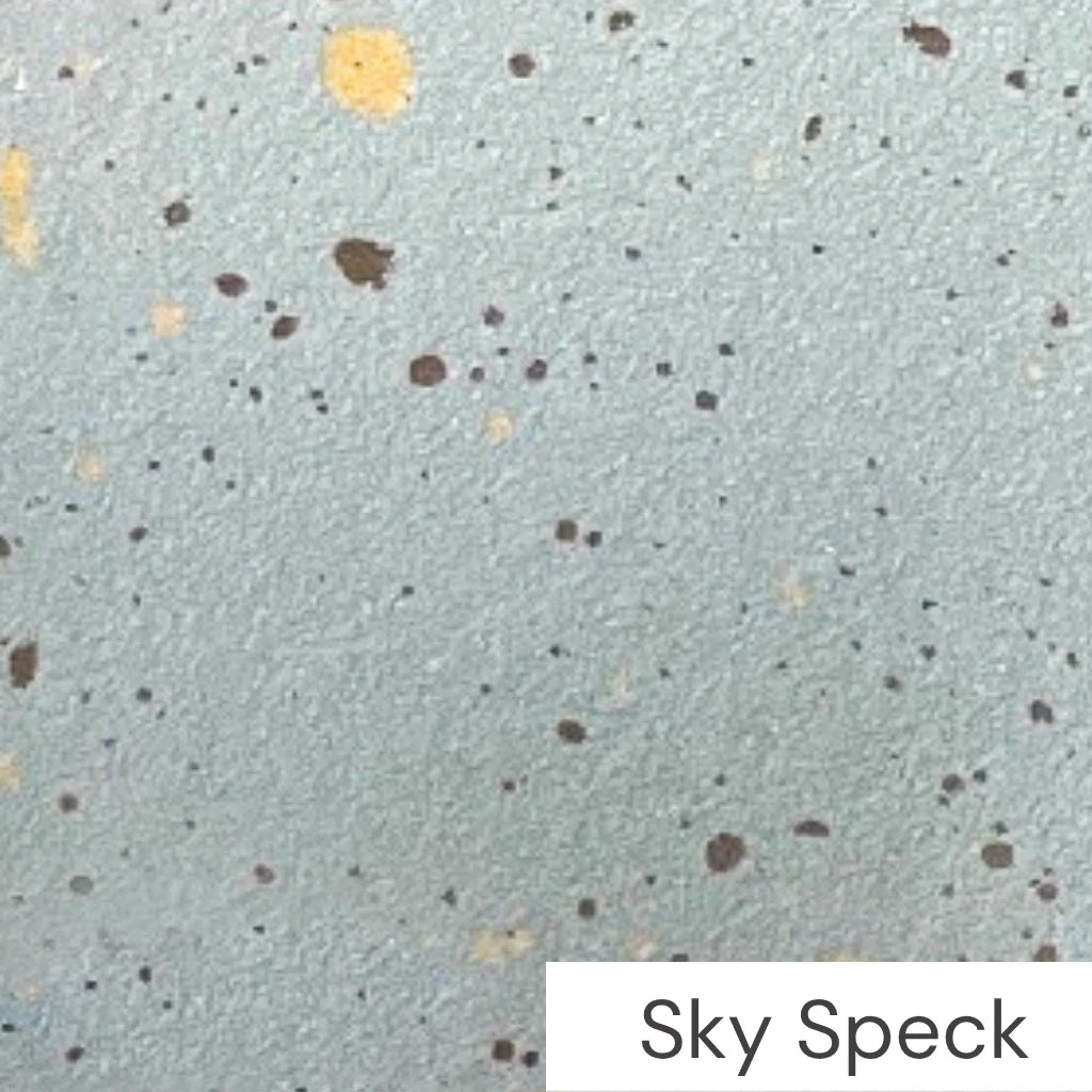 micro-cement paint finish in sky speck blue color